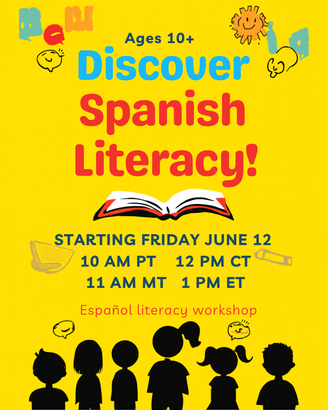 Colorful Spanish Literacy Workshop Poster Colorful Spanish Literacy Workshop Poster