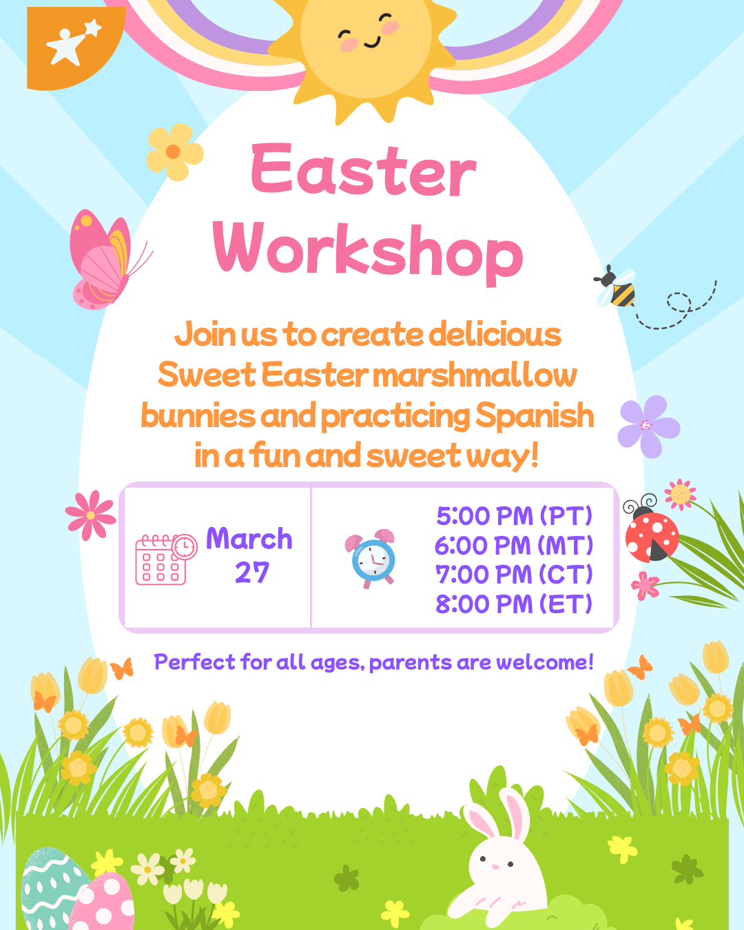 Póster Anuncio Festival de Primavera Preescolar Infantil Rosa y Verde (Post de Instagram (45))-1