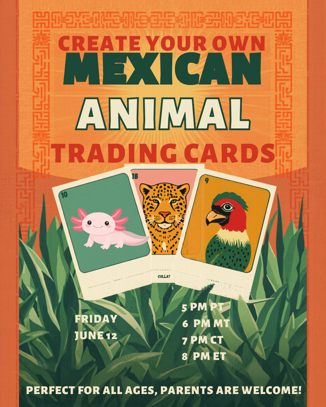 Mexican Animal Trading Card Workshop Poster, Style 2 Mexican Animal Trading Card Workshop Poster, Style 2